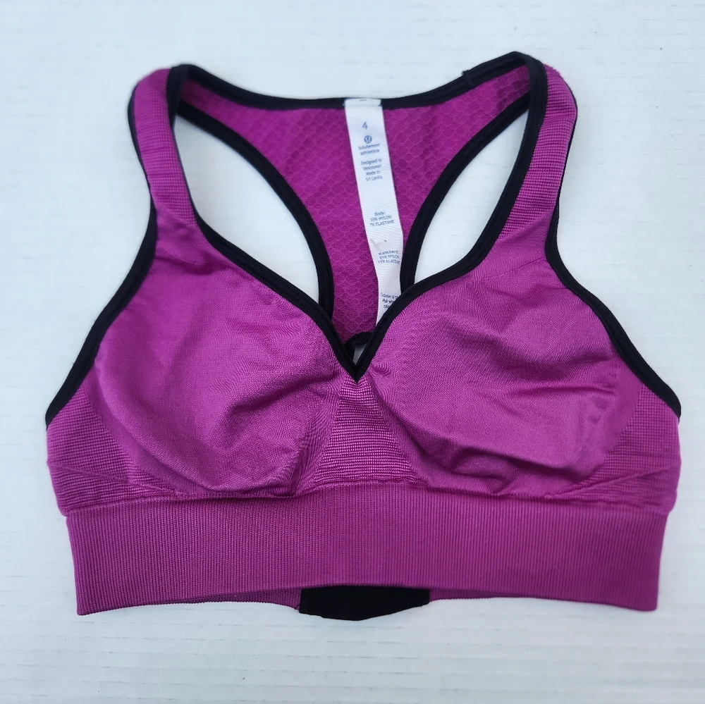 Lululemon Athletica Magenta Racerback Flow Y Sports Bra Size 4